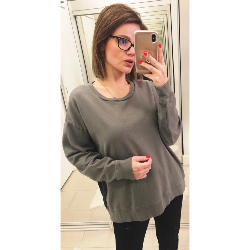 Closed Denim Silk Back Sweatshirt
